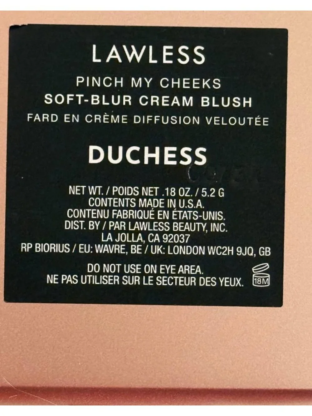 Lawless Pinch My Cheeks Cream Blush Duchess Soft Blur New